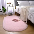 thumbnail image 4 of Softlife Cute Fluffy Oval Rug for Bedroom Soft Carpet, 2.6' x 5.3' , Pink, 4 of 8
