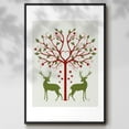thumbnail image 2 of Christmas Des - Deer and Heart Tree, On Cream - Framed Gallery Wrapped Holiday Canvas - 27 x 41 - Black Frame, 2 of 8