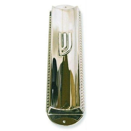 Judaica Kingdom BJ-MZ-M146P-4 Sterling Silver Mezuzahs - Sterling Silver Mezuzah Concave with letter Shin and pearls