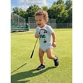 thumbnail image 6 of Cenuakty Baby 6M 12M 18M Boy Summer Romper Casual Golf-themed Embroidered Striped Crew Neck Short Sleeve Infant Jumpsuit, 6 of 9