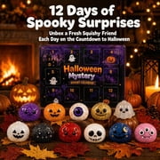 Halloween Dumpling Squishy Mystery Box, Glitter Slow Rise Spooky Stress Balls, 12 Days Halloween Advent Calendar Squeeze Fidget Toys Kids Adults Holiday Present A1