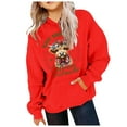 thumbnail image 3 of Christmas Girls Hoodies Sweatshirts Christmas Cute Bow Cow Kids Western Pullover Hoodie Christmas Children's Clothing Holiday Gifts 7 Years-8 Years, 3 of 3