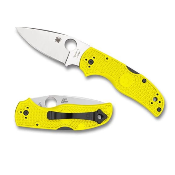 Spyderco C41PYL5 Lame Pliante 3 Po. Native 5 avec Manche Jaune FRN