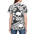 thumbnail image 7 of Wukai Skull and palm leaves Youth Unisex Short Sleeve T-Shirt for Boys, Girls, Teens, and Kids-Small, 7 of 7