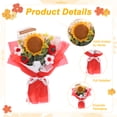 thumbnail image 2 of Ramo de Flores de Ganchillo Uxcell, Girasol de Punto Hecho a Mano con Bolsa de Regalo para Decoración del Hogar DIY [Rojo], 2 of 6