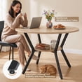 thumbnail image 6 of Hawsaiy Dining Table Set for 4, 42.1" Round Kitchen Table with Storage Shelf and 4 PU Leather Dining Chairs, Modern Dining Room Furniture Set with Metal Base for Apartment, 6 of 11
