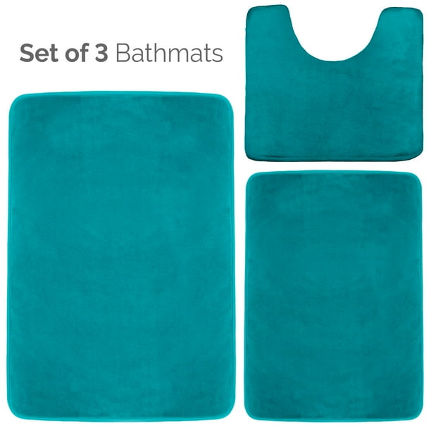 3 Piece Premium Memory Foam Bathroom Mat Set Includes 20x32, 17x24