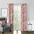 thumbnail image 2 of Maison Toile Red Pole Top Drapery Panel - Pair 50"x132", 2 of 5