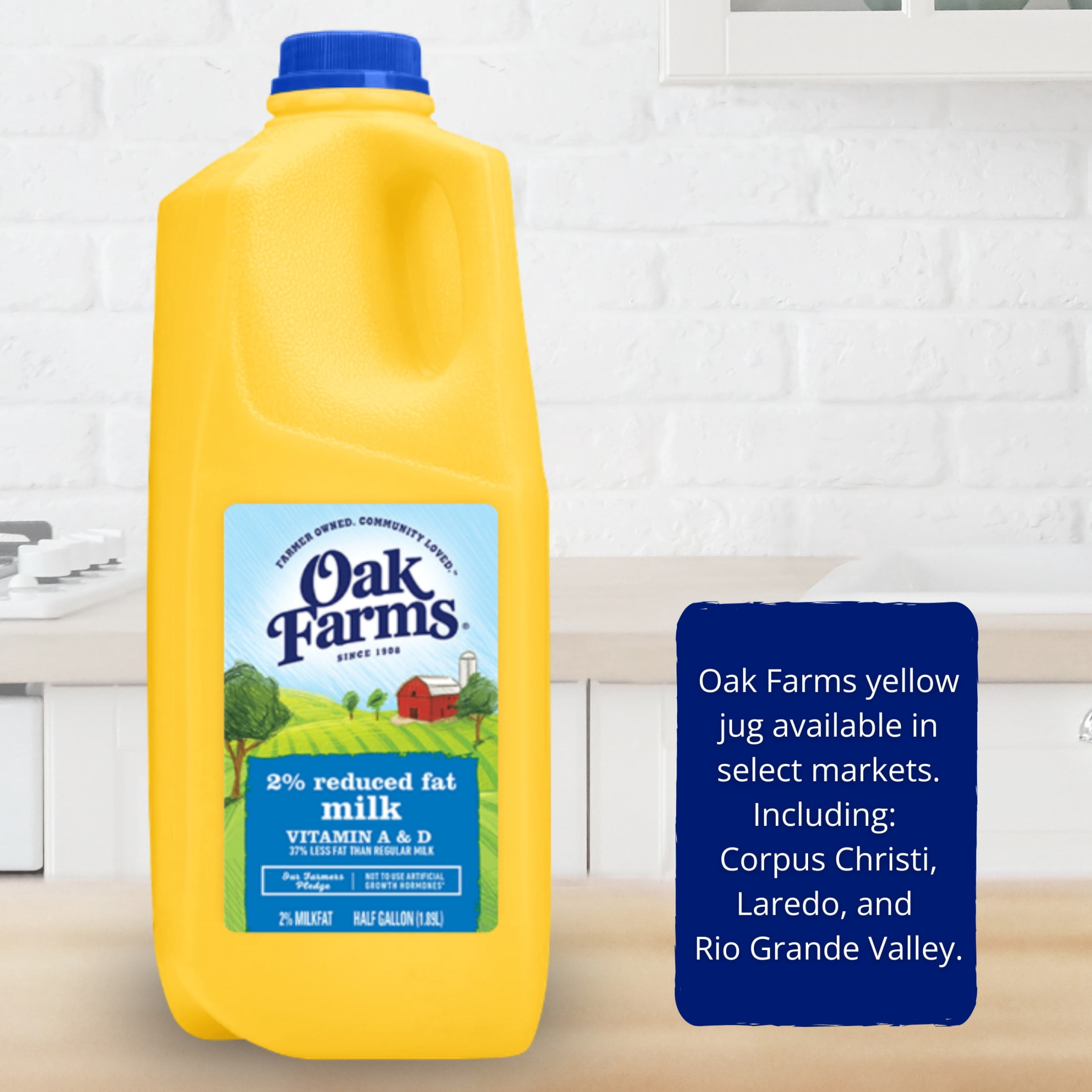 Oak Farms 2% Reduced Fat Milk, Half Gallon