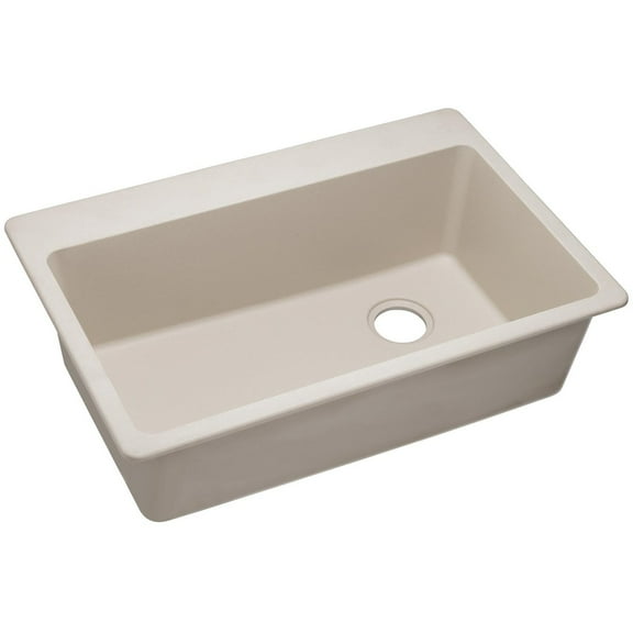 Elkay ELG13322BQ0 Quartz Classic 33" x 22" x 9-1/2", Single Bowl Top Mount Kitchen Sink, Bisque