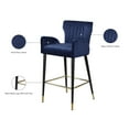 thumbnail image 2 of Meridian Furniture Luxe 28"H Velvet Counter Stool in Navy (Set of 2), 2 of 5