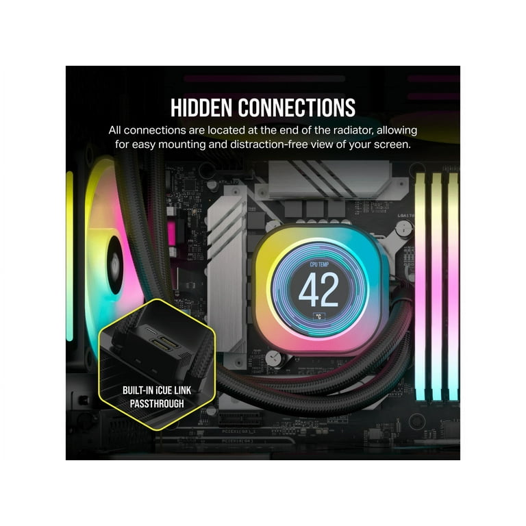 CORSAIR iCUE Link H100i LCD Liquid CPU Cooler - 240mm AIO