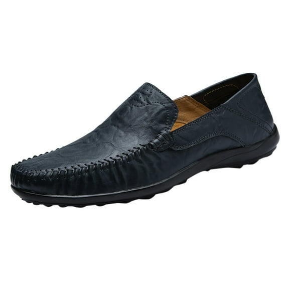 asdoklhq Men's Casual Shoes Wide Width On Clearance,Men's Large Size Business Leather Shoes Non-Slip Soft Driving Casual Peas Shoes