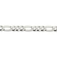 thumbnail image 2 of Solid 925 Sterling Silver 8.5mm Flat Figaro Chain Bracelet - with Secure Lobster Lock Clasp 7", 2 of 5