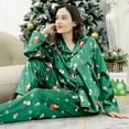 thumbnail image 6 of Afdoent Pajamas For Women Set Women Christmas Snowman Candy Printed Autumn Winter Comfortable Casual Home Clothes Long Sleeve Lapel Trousers Pajama Set Classic, 6 of 7