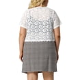 thumbnail image 3 of Agnes Orinda Plus Size Bolero Shrugs for Women Open Front Short Sleeve Crochet Lace Cropped Cardigans 2X White, 3 of 7