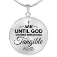 thumbnail image 2 of God Answers Scripture Necklace Stainless Steel or 18k Gold Heart Pendant 18-22", 2 of 7