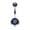 BLUE, variant on 14GA Solid Grade 23 Titanium Double Gem Ball Navel Belly Button Ring (Various Colors & Sizes)