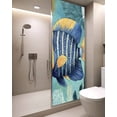 thumbnail image 2 of Window Privacy Film Coastal Ocean Stained Glass Window Film Decorative Sun Block Window Cover Summer Abstract Floral Stripe Ombre Fish Window Clings Static Adhesive Sticker for Bathroom 29.5"x78.7", 2 of 7