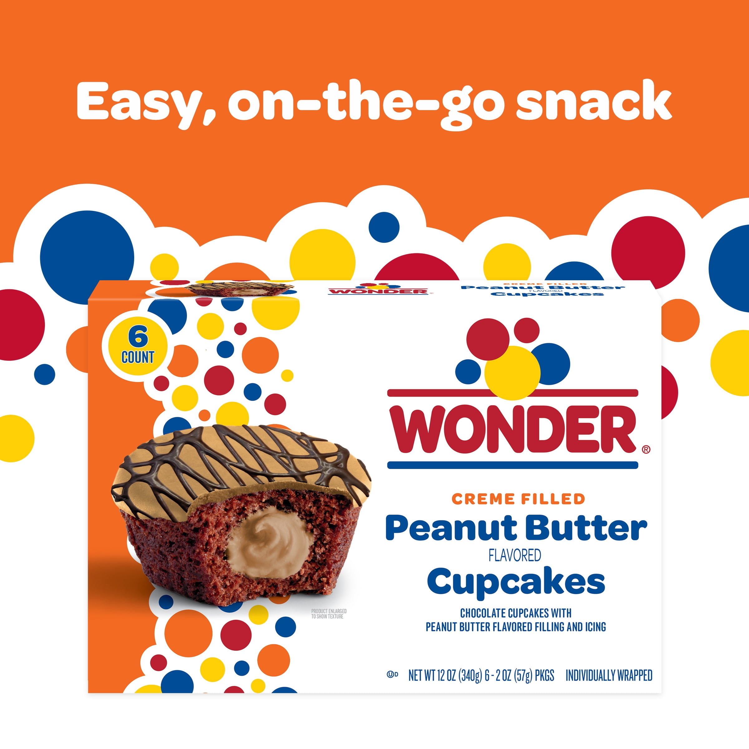 Wonder Peanut Butter Cupcakes 6 Count