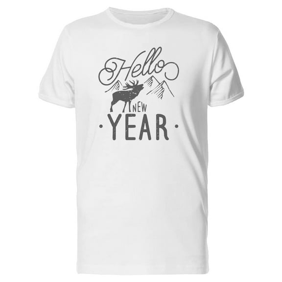 Hello New Year Moose Tee Men's -Image by Shutterstock