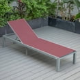 thumbnail image 5 of LeisureMod Marlin Patio Chaise Lounge Chair Poolside Outdoor Chaise Lounge Chairs for Patio Lawn and Garden Modern Gray Aluminum Suntan Chair with Sling Chaise Lounge Chair (Burgundy), 5 of 15