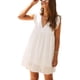 thumbnail image 3 of VISgogo Vestido casual para mujer, manga voladora, cuello en V, ahuecado, color sólido, suelto, vestidos acampanados VISgogo moda, 3 of 6