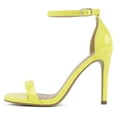 thumbnail image 2 of Delicious Shoes Women Ankle Strap Stiletto High Heel Open Toe Formal/Casual Dress Sandal JAIDEN-S Yellow Patent 9, 2 of 5