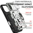 thumbnail image 5 of for iPhone 17 Rugged Phone Case with Sliding Camera Cover, Kickstand TPU Bumper Drop Proof Durable Military Grade Protective Case Cover for iPhone 17, Silver, 5 of 9