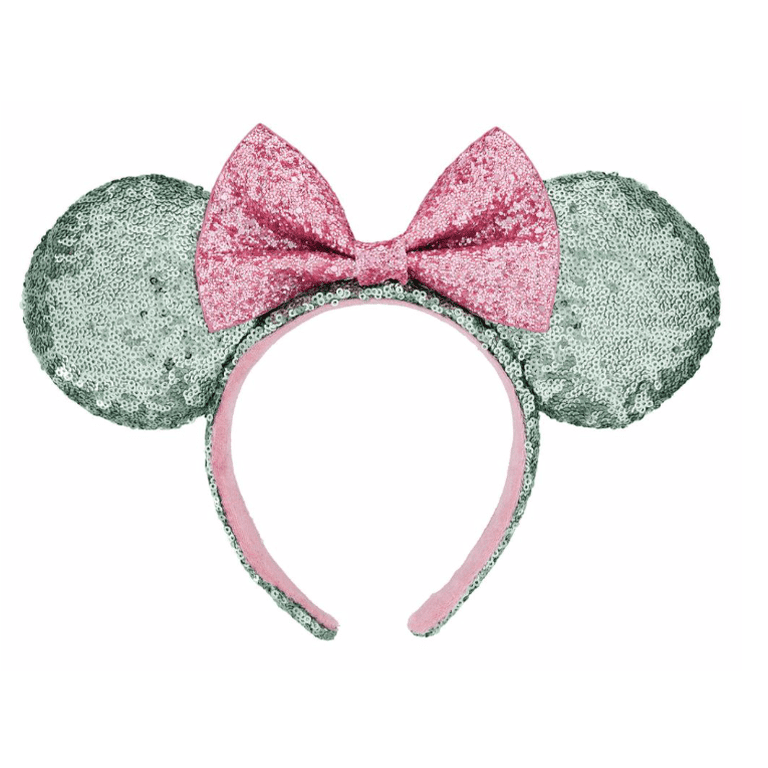Disney Parks Mint Green Pink Bow Mickey Minnie Sequin Ears  display picture 3