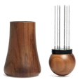 thumbnail image 1 of Espresso Coffee Stirrer Needles 0.4mm Espresso Distribution Tools Natural Wood Handle and Stand A, 1 of 4