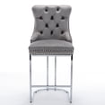 thumbnail image 4 of MIKIBAMA Gray Velvet Barstools with Backs, Counter Height, Modern, Tufted, Set of 2, 4 of 12