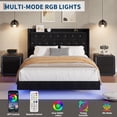 thumbnail image 7 of IdealHouse Queen Size Floating Bed Frame with LED Lights, Velvet Upholstered Platform, Storage Headboard, No Box Spring Needed, Noise Free, Black, 7 of 7