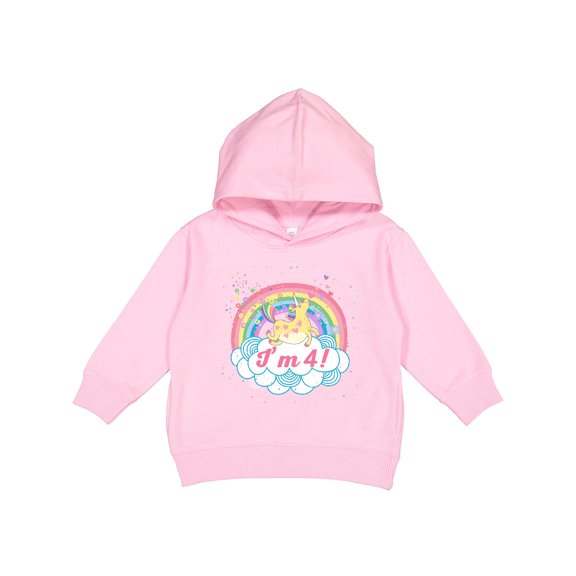 Inktastic 4th Birthday Unicorn Rainbow Cute Girls Toddler Hoodie