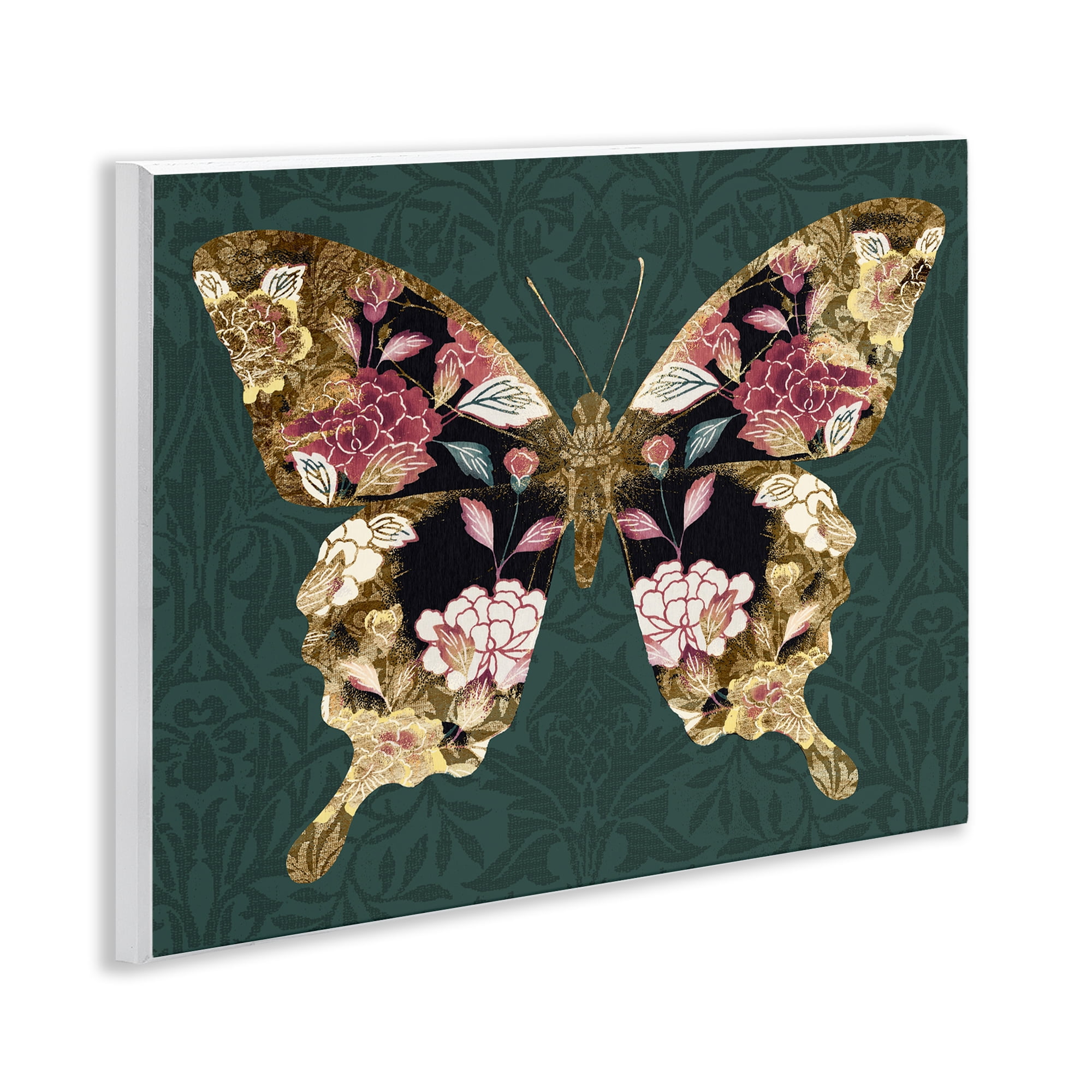 Stupell Industries Traditional Florals Butterfly Animals & Insects Painting Unframed Art Print Wall Art, 14 x 11