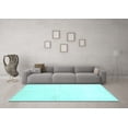 thumbnail image 3 of Ahgly Company Indoor Round Solid Light Blue Modern Area Rugs, 3' Round, 3 of 4