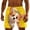 Yellow, variant on Mens Swim Trunks Casual Elastic Wasit Loose Fit Drawstring Shorts Cartoon Summer Beach Shorts with Pockets Yellow L
