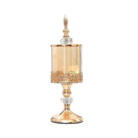 WeiLaiKeQi Glass Candy Jar Biscuit Jar with Lid Candy Container for New Year Xams Table 11cmx29cm