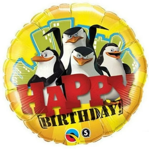 18′ MADAGASCAR PENGUINS Happy BIRTHDAY Balloon • Party Supplies Decorations Foil Mylar Balloon