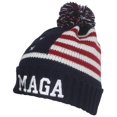 thumbnail image 2 of Best Winter Hats Adult US Flag Trump Embroidered MAGA Beanie Cap - Navy/White, 2 of 4