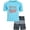 Gray Break Waves, variant on Big Chill Boys' Rash Guard Set - 2 Piece UPF 50+ Swim Trunks and Long Sleeve Swim Shirt (Little Kid/Big Kid)