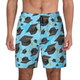 thumbnail image 3 of Uemuo Graduation Hats1 Pattern Mens Swim Trunks Quick Dry Board Shorts with Mesh Lining, Stretch Beach Shorts Quick Dry No-Chafing Board Shorts-X-Large, 3 of 9