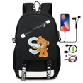 thumbnail image 1 of Cute Little Bear 26 English Letters Teenage School Bag for Boy Girl Cartoon Printing Laptop Bagpack Back To School Backpack, 1 of 5