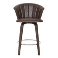 thumbnail image 2 of Connie 30" Faux Leather Swivel Kitchen Barstool in Brown, 2 of 6