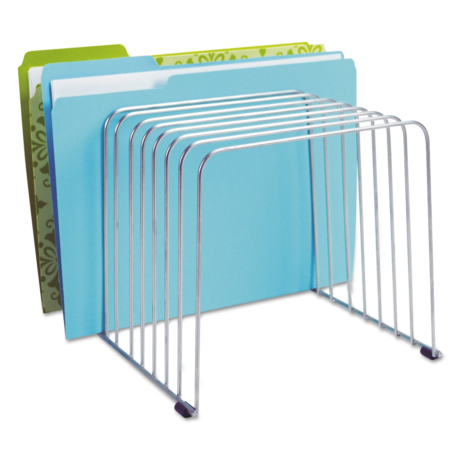 FELLOWES DESKTOP ORGANIZER, 11 SECTIONS, 9" x 11.375" x 8", WIRE, SILVER