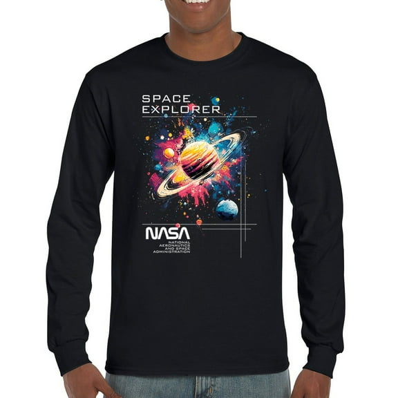 NASA Space Explorer Long Sleeve T-shirt Universe Astronaut Galaxy Planet Saturn