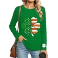thumbnail image 6 of Womens Casual Long Sleeve Tops St. Patrick's Day Festival Graphic Print Crewneck Loose Fit Blouse (3XL, Green), 6 of 6