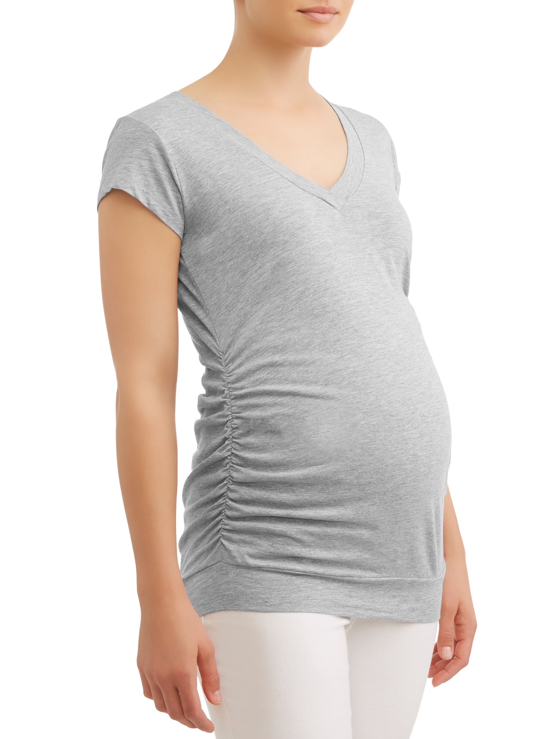 Oh! Mamma Maternity Women's V-Neck T-Shirt, 2-Pack (Women's & Women's Plus)