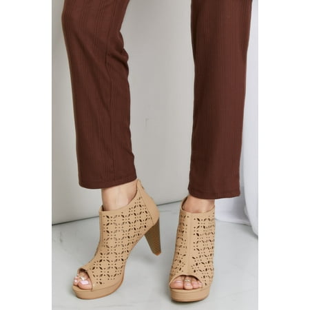 

Forever Link Peep Toe Ankle Boots in Taupe