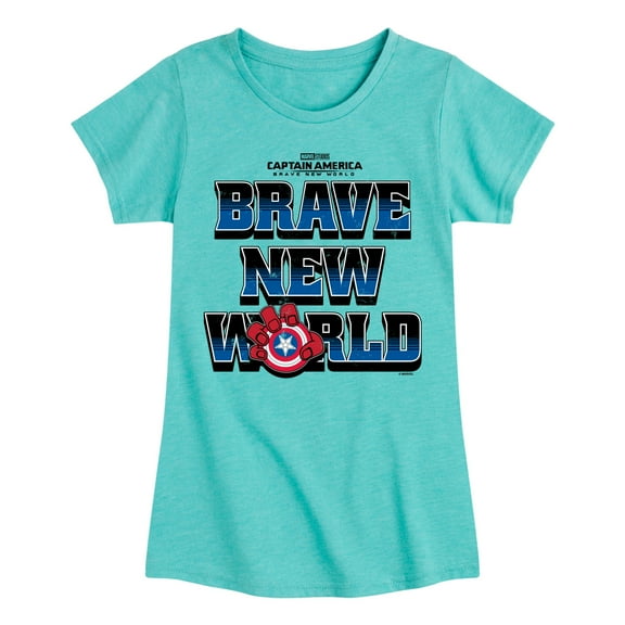 Marvel Captain America: Brave New World - Logo - Toddler And Youth Girls Fitted Short Sleeve Graphic T-Shirt